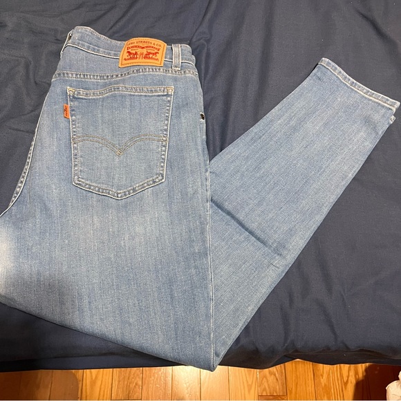 Levi’s womens 721 orange tab vintage high rise skinny blue jeans size 32 - Picture 5 of 13